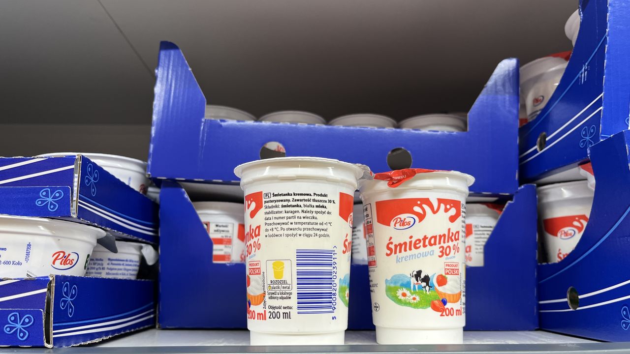 Etykiety śmietanek 30 proc. - skład śmietanki Pilos