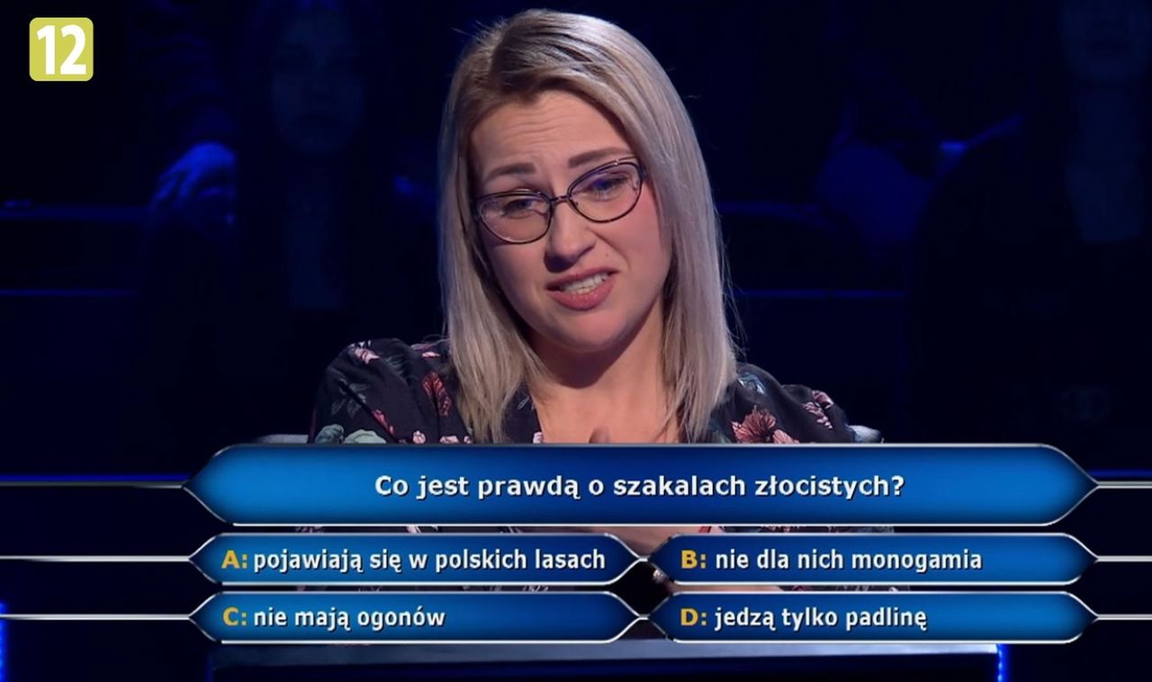 "Milionerzy". Pokonało ją pytanie o szakale złociste. Straciła szansę na 40 tys. zł