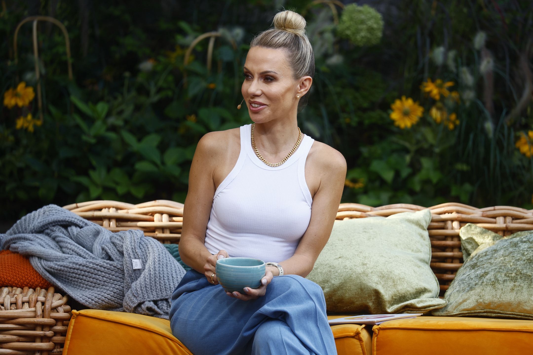 Małgorzata Opczowska połączyła tank top z eleganckimi spodniami 