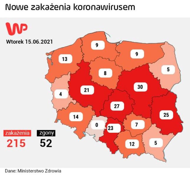 Nowe zakażenia koronawirusem 