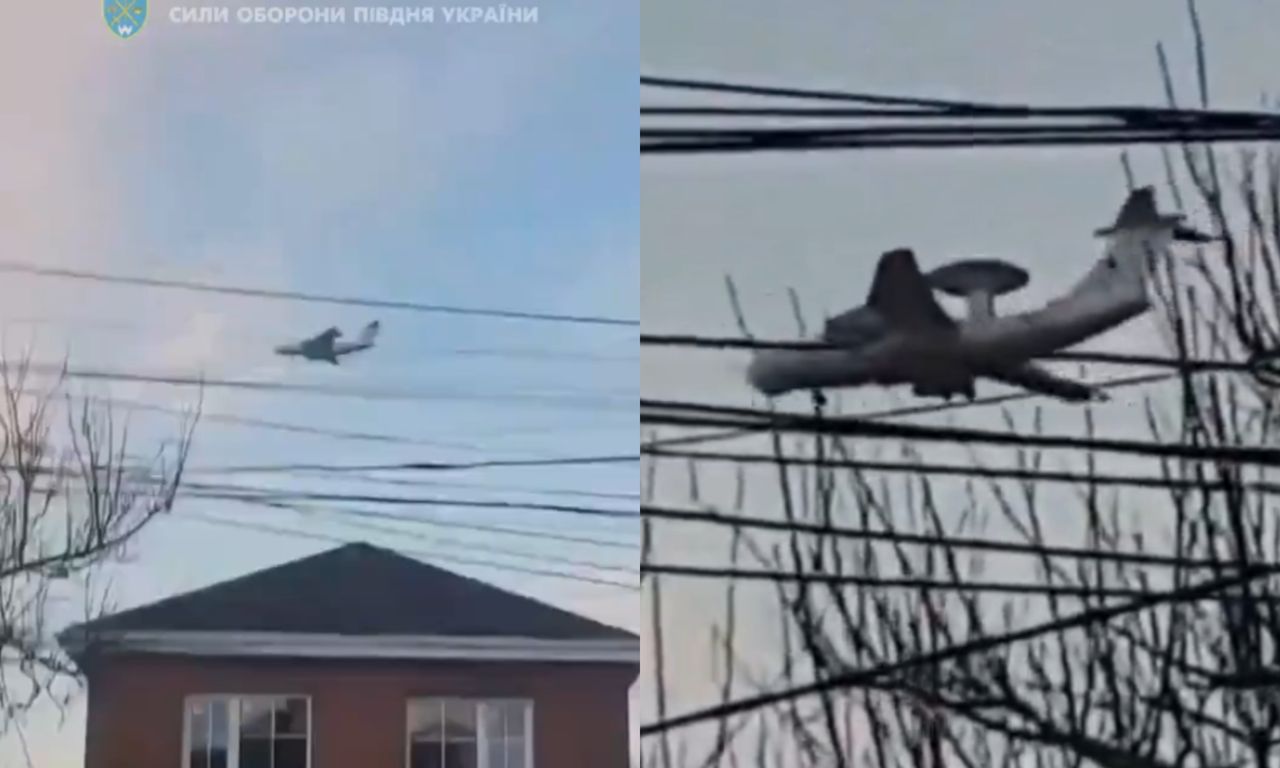 The final flight of the downed Russian A-50 captured on recording