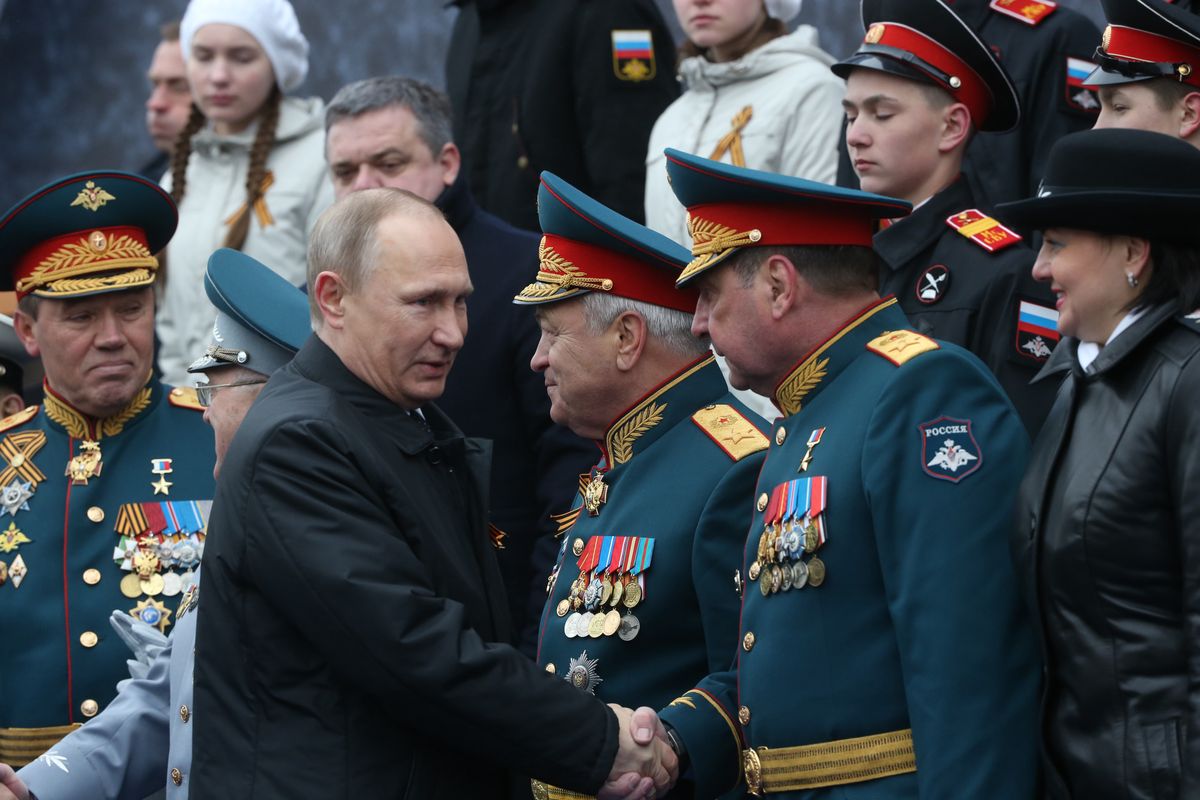 Władimir Putin podczas obchodów Dnia Zwycięstwa w Moskwie 