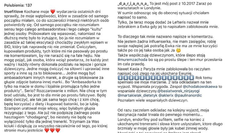 Posty byłych ambasadorek Ewy Chodakowskiej