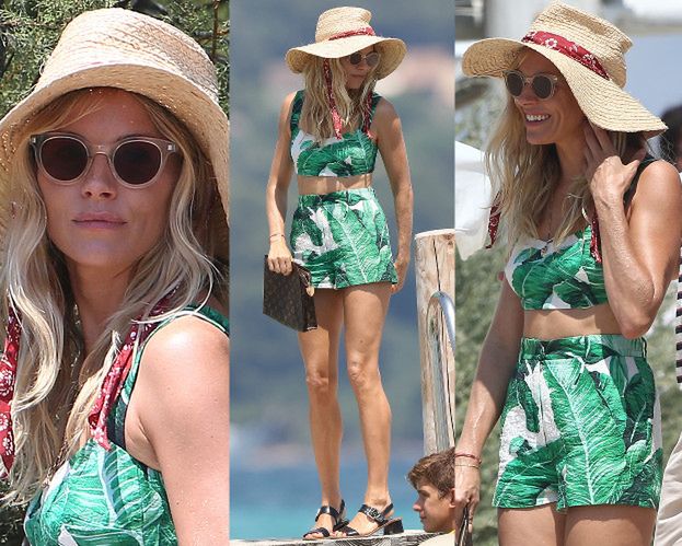 Zadowolona Sienna Miller spaceruje z przyjaciółmi po Saint-Tropez