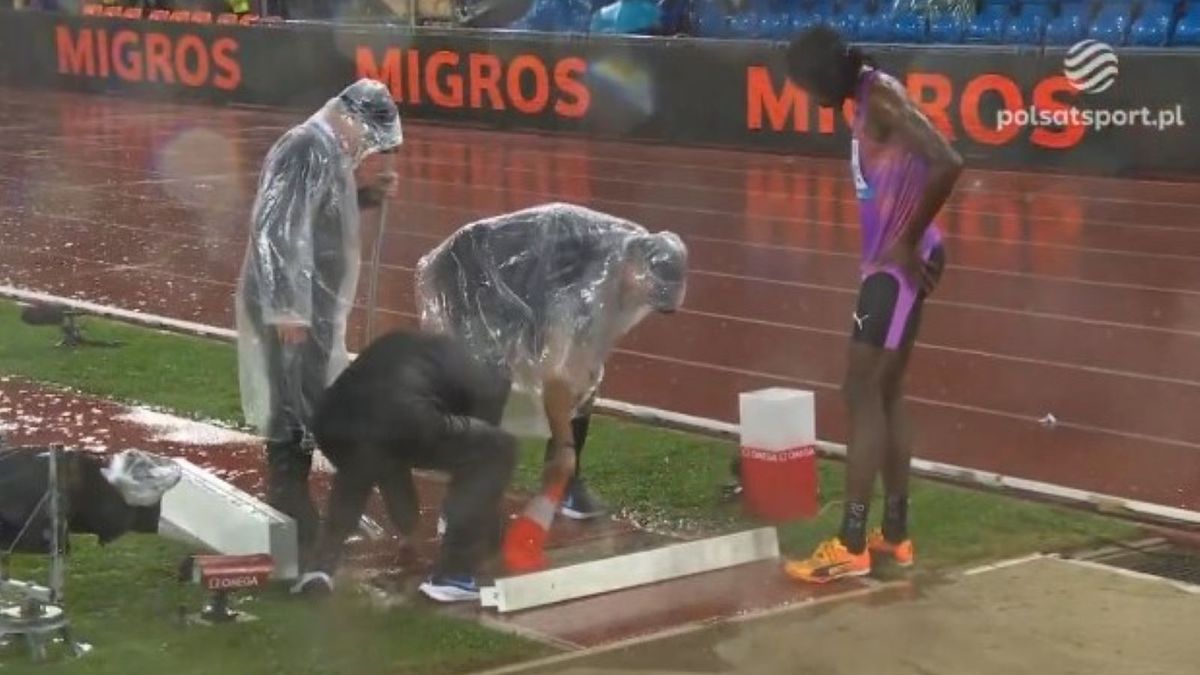 Twitter / x.com/polsatsport / Na zdjęciu: sceny podczas Diamentowej Ligi w Lozannie