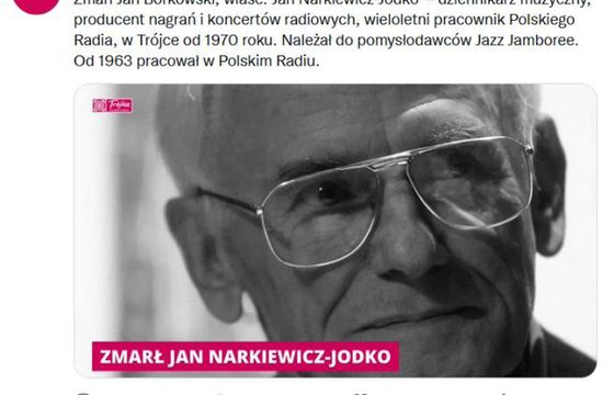 Zmarł Jan Borkowski, przez wiele lat dziennikarz muzyczny radiowej Trójki
