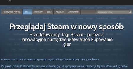 Nowy sposób tagowania na Steamie ma ułatwić szukanie gier