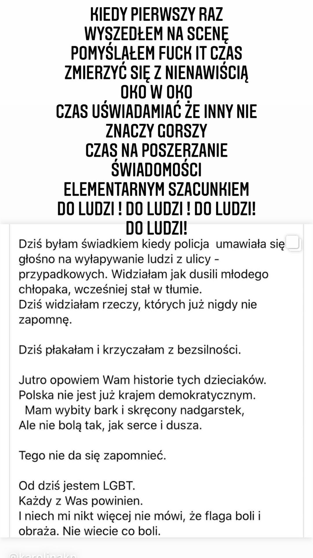 Michał Szpak ostro komentuje wydarzenia w kraju
