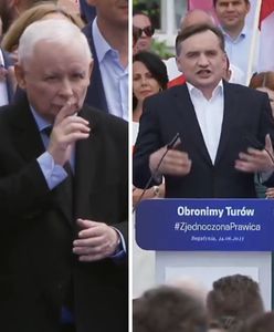 "Jarosław, Jarosław" podczas przemówienia Ziobry. "Ja jestem z Suwerennej Polski"