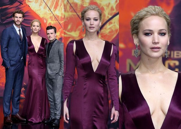 Dekolt Jennifer Lawrence na premierze "Igrzysk Śmierci" (ZDJĘCIA)