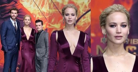 Dekolt Jennifer Lawrence na premierze "Igrzysk Śmierci" (ZDJĘCIA)