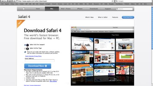 Problemy z wyświetlaniem stron w Safari 4 1