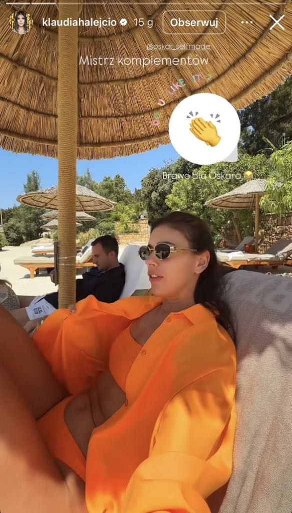 Klaudia Halejcio postawiła na intensywny kolor pomarańczowy