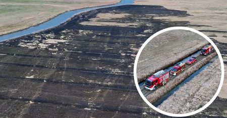 Ogromny pożar łąk pod Strzelcami. Spłonęło 31 hektarów