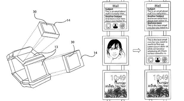 Patent na bransoletkę z kilkoma ekranami