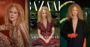 Posągowa Nicole Kidman z burzą rudawych loków świdruje magnetycznym spojrzeniem z okładki "Harper's Bazaar" (ZDJĘCIA)