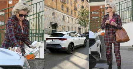 Joanna Racewicz wyrzuca śmieci z zaparkowanego na zakazie auta, po czym drepcze do parkomatu (ZDJĘCIA)