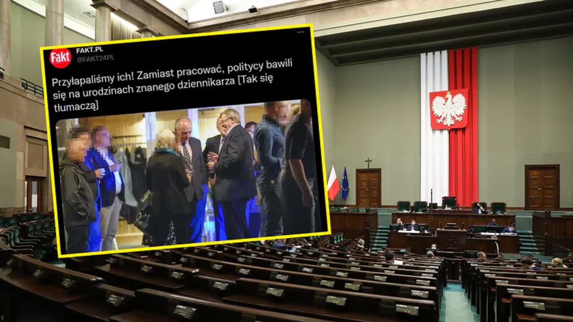 Politycy wybrali imprezę u Mazurka zamiast stawić się na sali sejmowej. 
