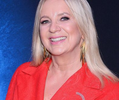 Marzena Rogalska w lokalu wyborczym. To maseczka przyciągnęła uwagę