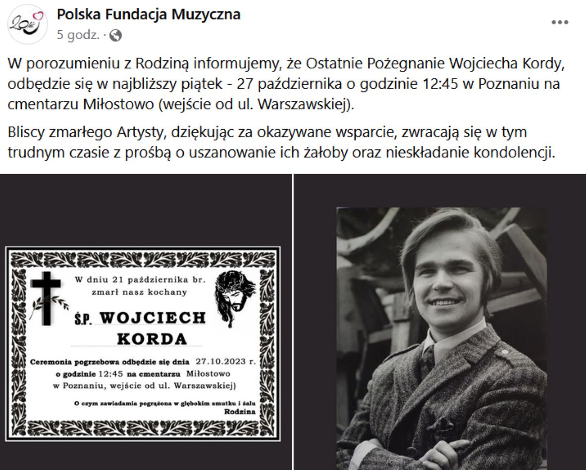 Wojciech Korda miał 79 lat