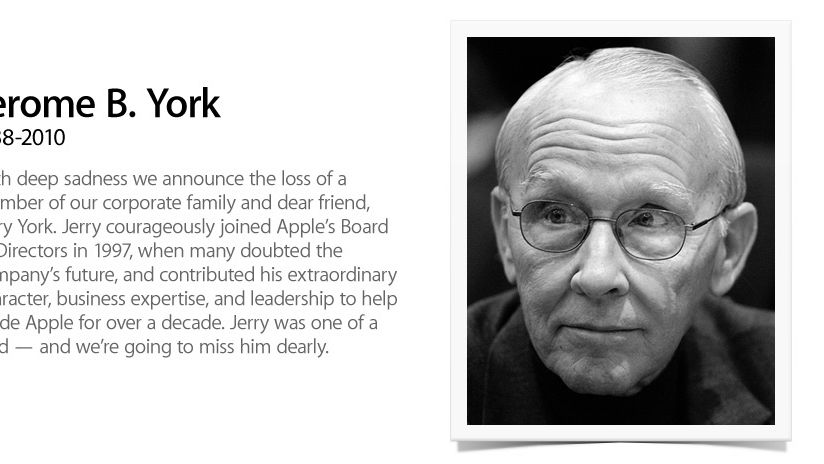 Zmarł Jerome York - członek zarządu Apple, znany biznesman 1