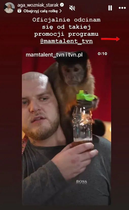 Wpis Agnieszki Woźniak-Starak na Instagramie