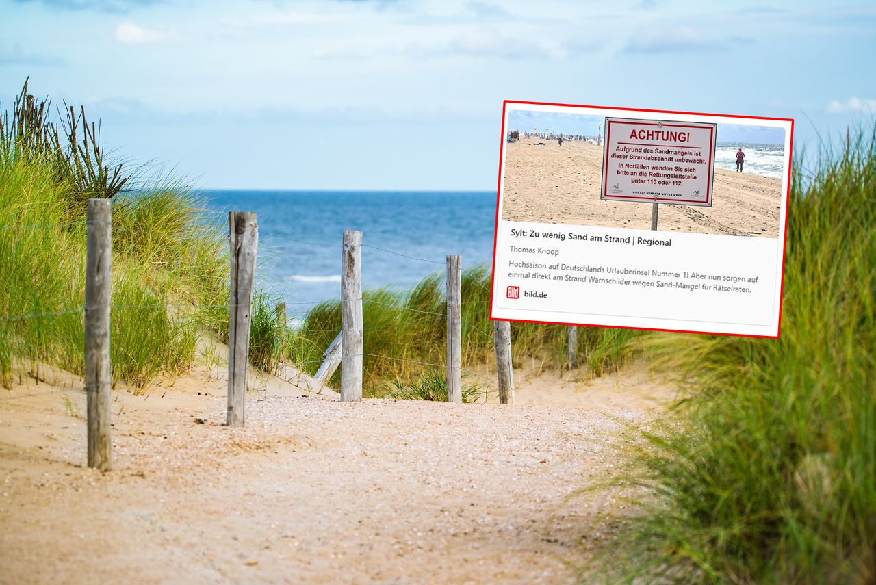 "Bild" reports that there is no sand left on the beach in Germany