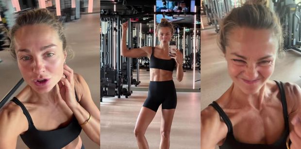 NIEUMALOWANA Małgorzata Socha wyciska siódme poty na siłowni. Jest ogień? (ZDJĘCIA)