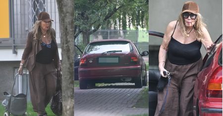 Uzbrojona w torbę Louis Vuitton Agnieszka Fitkau-Perepeczko szosuje PO CHODNIKU (ZDJĘCIA)