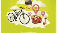 Carrefour Polska promuje się jako sponsor Tour de Pologne i zachęca do jazdy rowerem