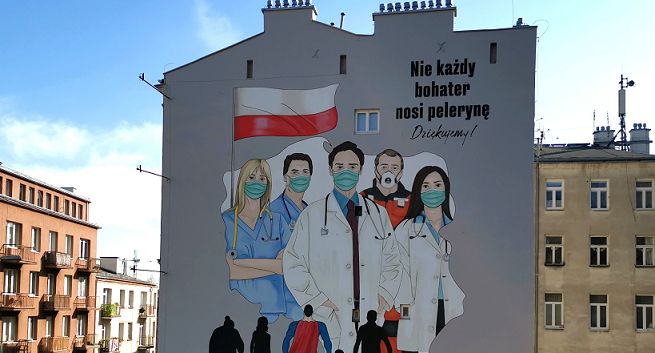 Grupa naTemat przygotowała mural z podziękowaniami dla służby zdrowia