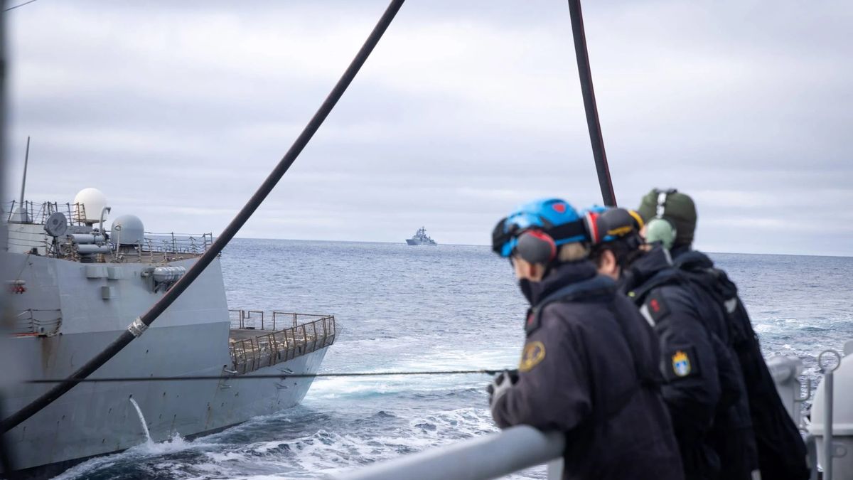 Rosyjski okręt w rejonie ćwiczeń NATO