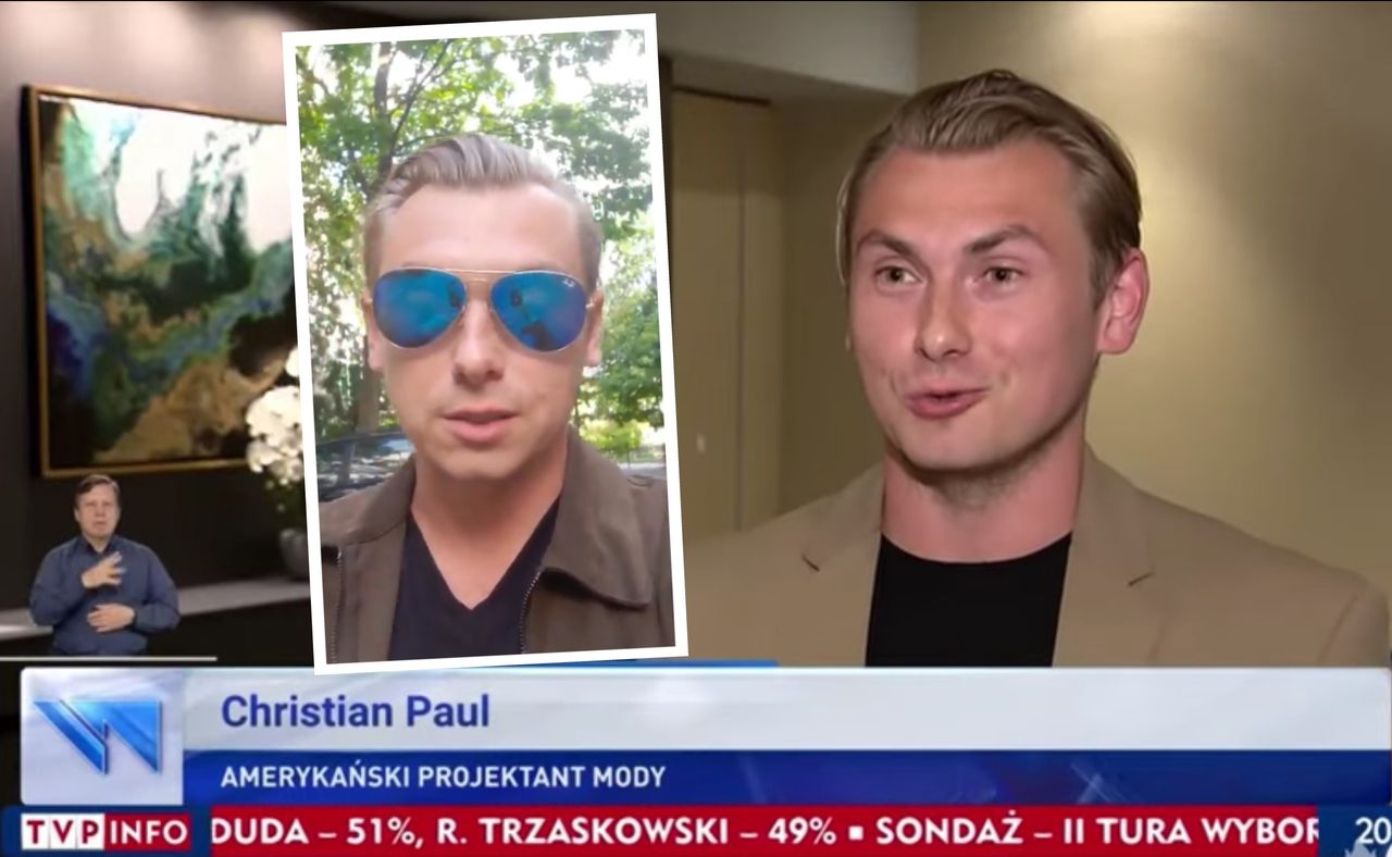 Christian Paul, "amerykański projektant mody" z "Wiadomości", zabrał głos