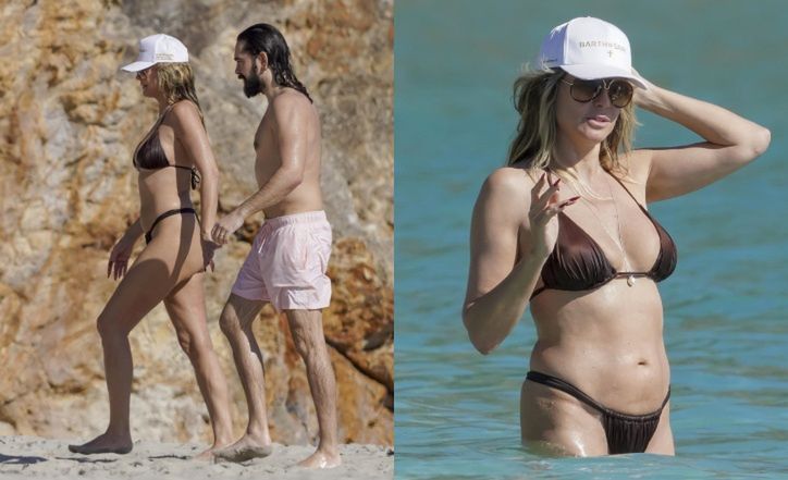 Heidi Klum smaży się na plaży z mężem