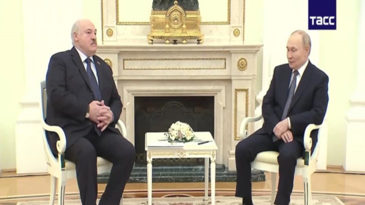 Spotkanie Putina i Łukaszenki na Kremlu.