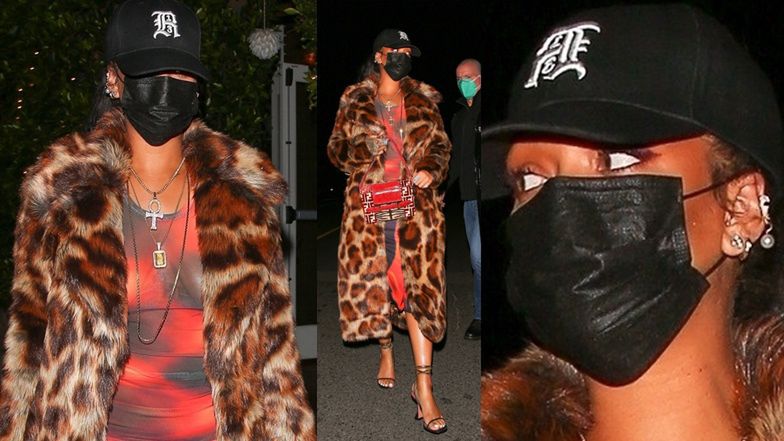 Rihanna w futrze idzie na kolację