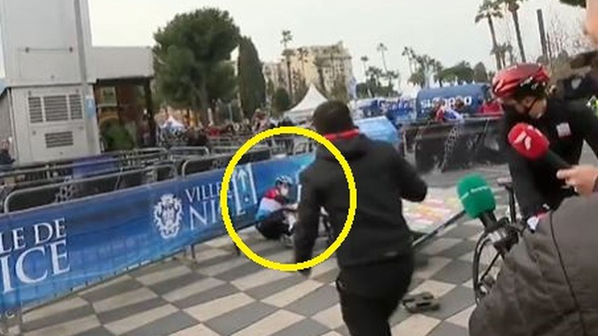 Wypadek kolarza na Paryż-Nicea
