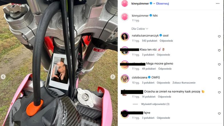 Zdjęcie Natsu na motocyklu Kinniego Zimmera