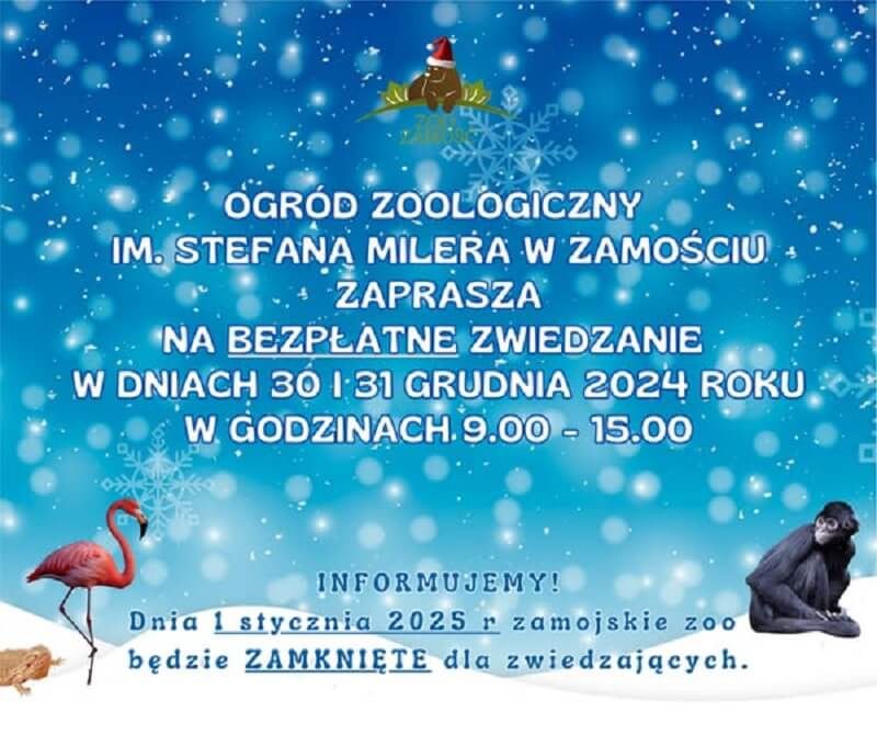 Bezpłatne zwiedzanie Zoo Zamość