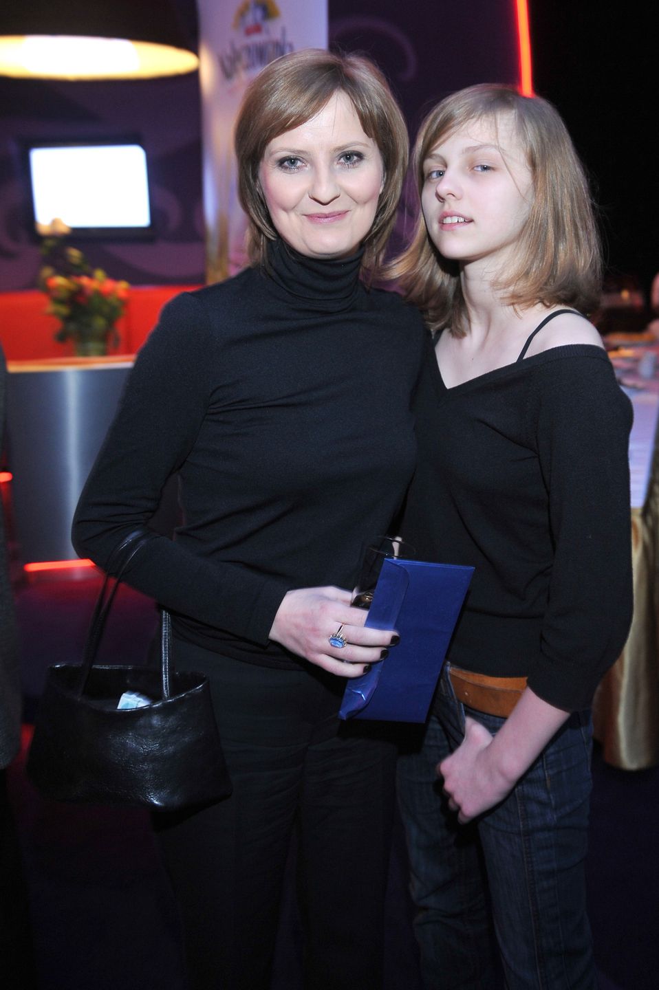 Izabela Kuna z córką w 2008 roku