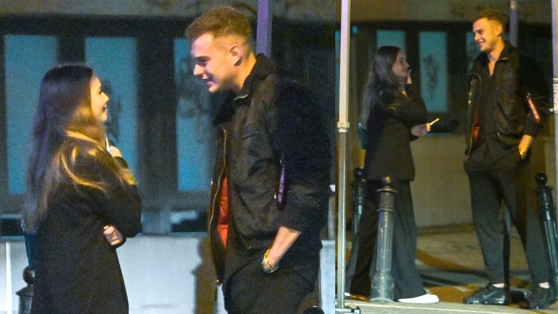 Adam Zdrójkowski gawędzi przed klubem z gwiazdą "Pierwszej miłości"