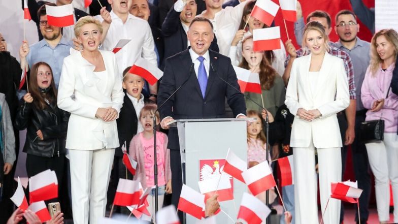 Andrzej Duda podczas wieczoru wyborczego w Pułtusku