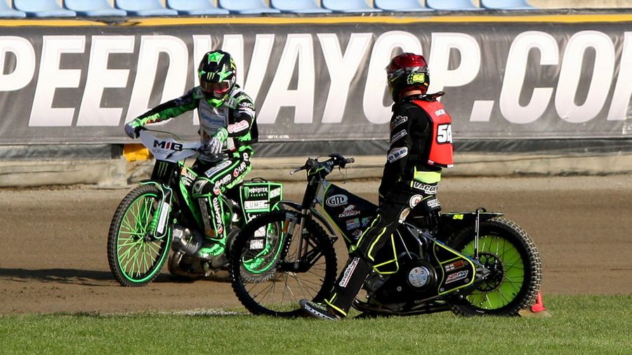 WP SportoweFakty / Michał Szmyd / Na zdjęciu: Patryk Dudek i Martin Vaculik na treningu przed Grand Prix Polski w Gorzowie