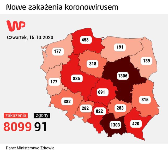 Koronawirus. Mapa zakażeń