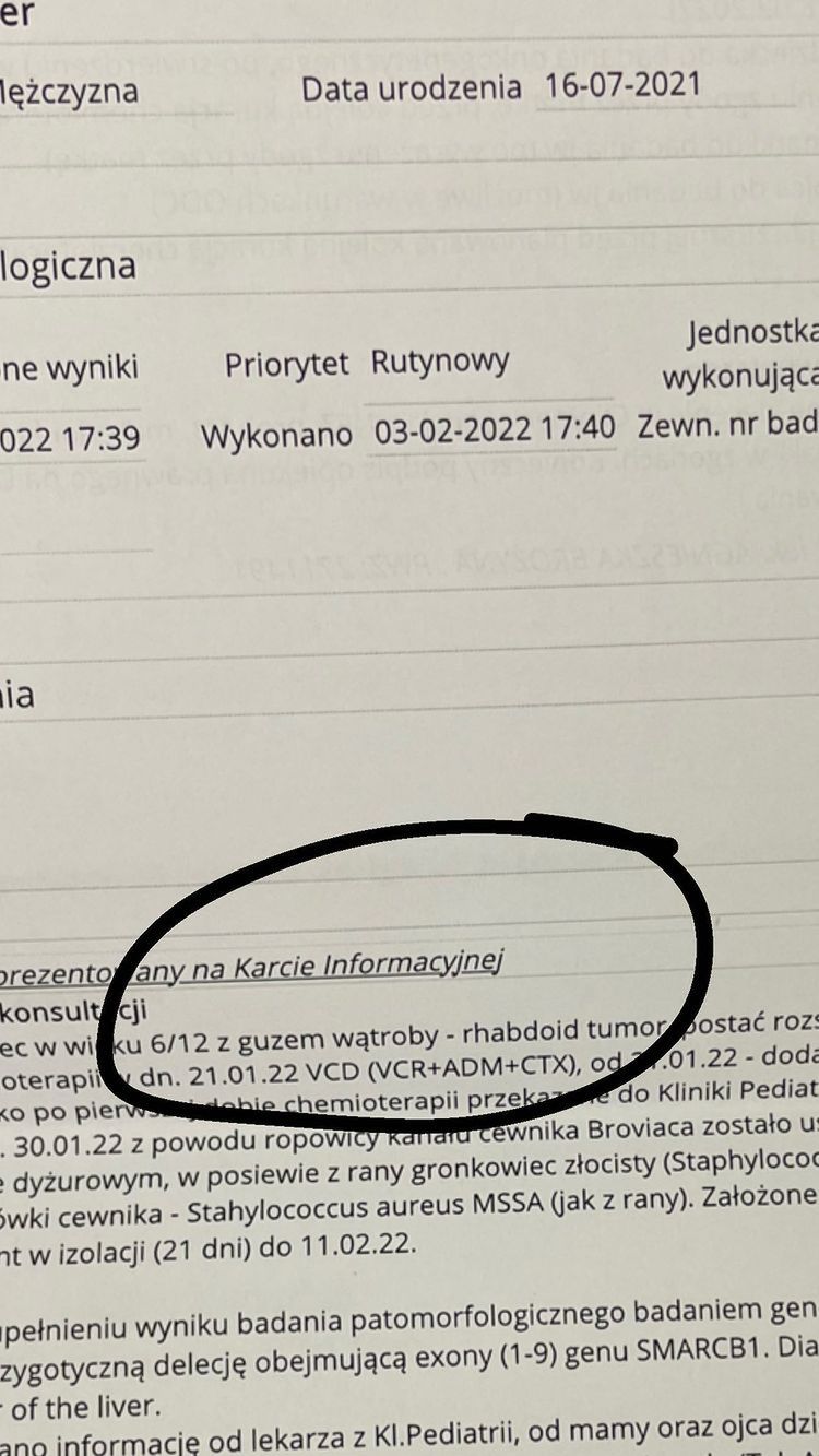 Magdalena Stępień - dokumentacja medyczna syna