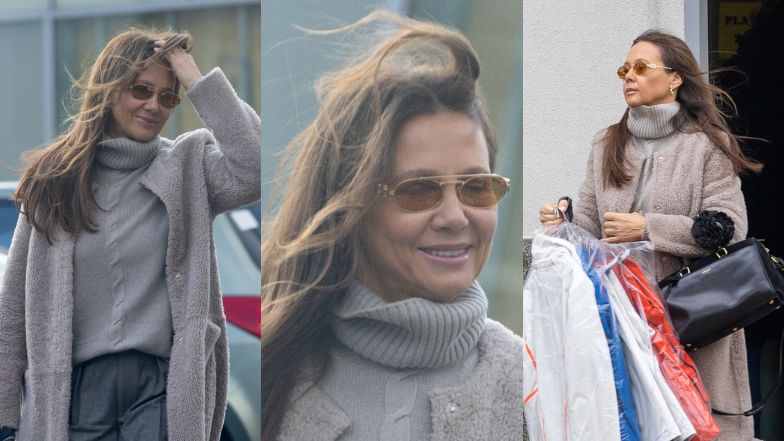 Elegancka Kinga Rusin maszeruje do pralni