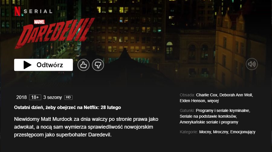 Seriale Marvela znikają z Netflixa. Co dalej z Daredevilem?