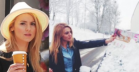 Kasia Tusk odśnieża auto... brytyjskim wydaniem "Vogue'a"! (FOTO)