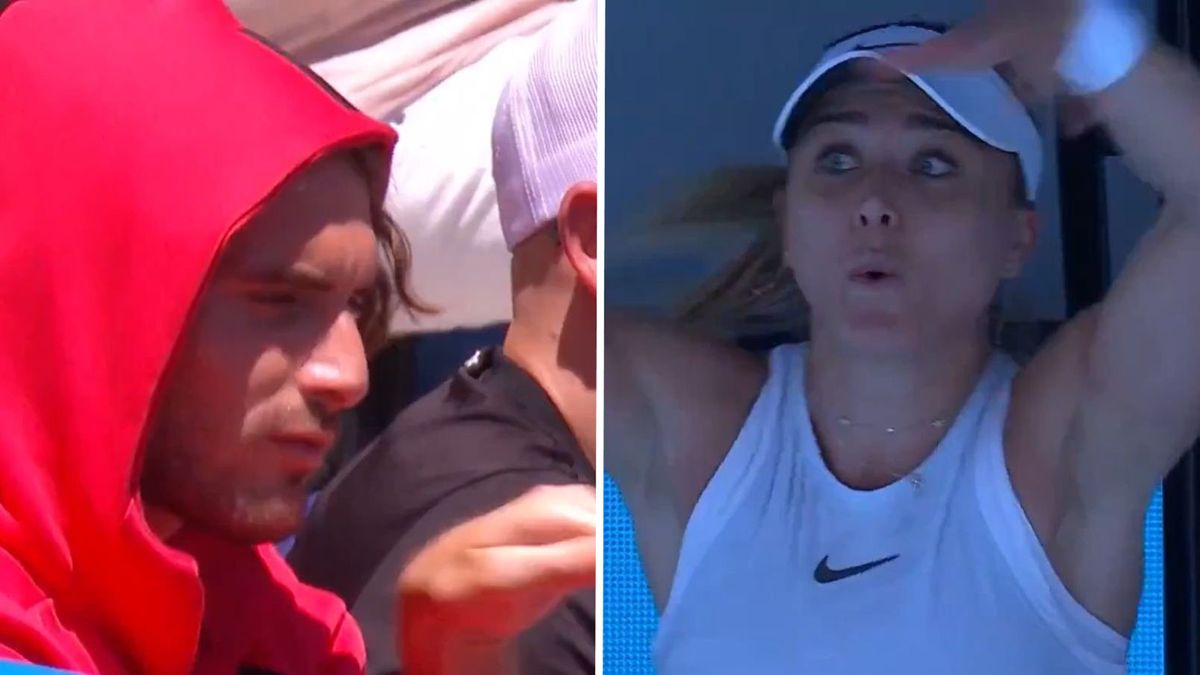 Twitter / Eurosport / Paula Badosa i Stefanos Tsitsipas w trakcie kłótni na Australian Open