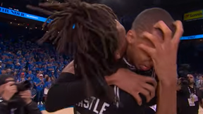 Aż chwycił się za twarz. Wzruszenie i wielkie emocje 22-letniej gwiazdy NBA